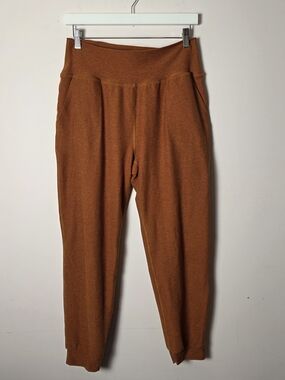 Beyond Yoga Rust Joggers L Soft Lounge Pants High Waist Athleisure Cozy USA Made